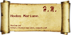 Hodos Mariann névjegykártya